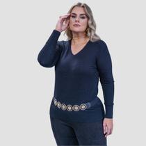Suéter Feminino Básico Modal Gola V