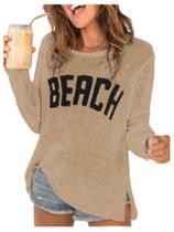 Suéter feminino Beach Cover Up COZYEASE, quente, cáqui, tamanho S Suéter feminino Beach Cover Up COZYEASE, quente, cáqui, tamanho S