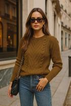 Sueter feminino blusa de la tricot trancado