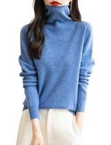 Suéter feminino Chanyarn com gola alta de inverno, 100% lã merino Suéter feminino Chanyarn com gola alta de inverno, 100% lã merino