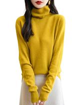 Suéter feminino Chanyarn com gola alta de inverno, 100% lã merino