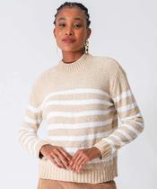 Suéter Feminino Chenille Listrado Marisa Bege-52605
