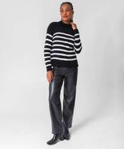 Suéter Feminino Chenille Listrado Marisa Preto-52601