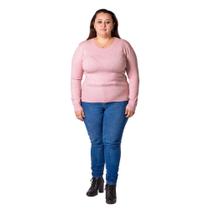 Suéter Feminino City Lady by Facinelli Plus Size 658091 Rosa