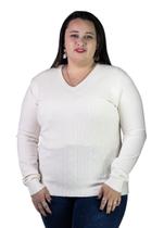 Suéter Feminino City Lady by Facinelli Plus Size 658112 Offwhite