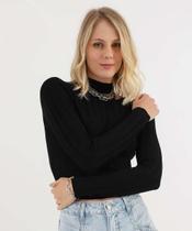 Suéter Feminino Cropped Gola Alta Marisa Preto-49039