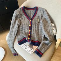 Suéter Feminino De Cashmere Com Decote Em V, Tricô Quente Para Outono/Inverno, Blusa Torcida