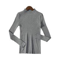 Suéter Feminino De Cashmere Com Gola Alta, Básico, Sólido, Casual Para Outono E Inverno
