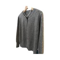 Suéter Feminino De Cashmere Com Tricô Fino, Gola Redonda, Quente E Casual, Cardigan Curto