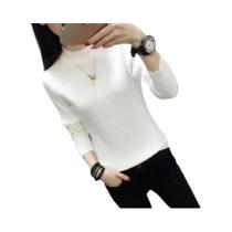 Suéter Feminino De Cashmere De Inverno Com Gola Meio Alta E Tricô Curto - Novo Estilo 2026 Suéter Feminino De Cashmere De Inverno Com Gola Meio Alta E Tricô Curto - Novo Estilo 2026