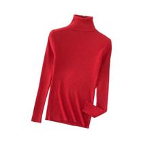 Suéter Feminino De Cashmere Macio Com Gola Alta, Básico, Sólido, Casual Para Outono E Inverno