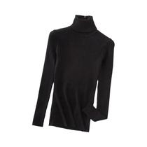 Suéter Feminino De Cashmere Macio Com Gola Alta, Básico, Sólido, Casual Para Outono E Inverno