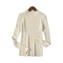 Suéter Feminino de Caxemira com Gola Alta - Pulôver de Malha Macia para Outono/Inverno