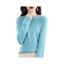 Suéter Feminino De Gola Alta 100% Lã Pura Nova Coleção Outono Inverno NJRG-1107