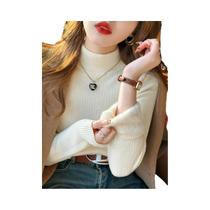 Suéter Feminino De Gola Alta Acolchoado Inverno Retro Forrado De Veludo Pulôver Térmico Camiseta De