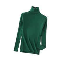 Suéter Feminino De Gola Alta Slim Fit, Malha Macia E Elástica, Casual Para Outono E Inverno