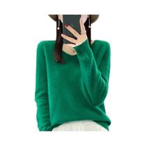 Suéter Feminino De Lã Merino 100% Com Decote Em V, Casual, Tricotado, Outono Inverno 2024