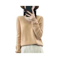 Suéter Feminino De Lã Merino E Cashmere Com Decote Em V, Manga Longa, Tricô Para Outono E Inverno - NONE