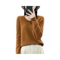 Suéter Feminino De Lã Merino E Cashmere Com Decote Em V, Manga Longa, Tricô Para Outono E Inverno