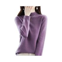 Suéter Feminino De Lã Merino E Cashmere Com Gola Alta, Manga Longa, Quente, Para Outono E Inverno