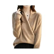Suéter Feminino De Lã Merino E Caxemira Grossa, Tricotado, Manga Longa, Caimento Solto, Quente, Para