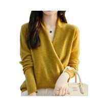 Suéter Feminino De Lã Merino E Caxemira Grossa, Tricotado, Manga Longa, Caimento Solto, Quente, Para