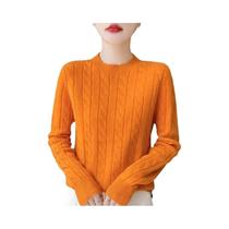 Suéter Feminino De Lã Para Outono E Inverno, Gola Redonda, Manga Longa, Moda Coreana