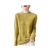 Suéter Feminino De Lã Para Outono E Inverno, Gola Redonda, Manga Longa, Moda Coreana