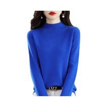 Suéter Feminino De Lã Pura 100% Com Gola Alta, Pulôver De Cashmere, Top Casual Em 19 Cores