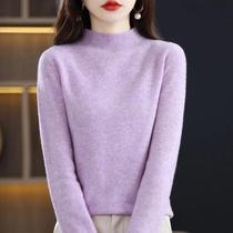 Suéter Feminino De Lã Pura 100% Com Gola Alta, Pulôver De Cashmere, Top Casual Em 19 Cores