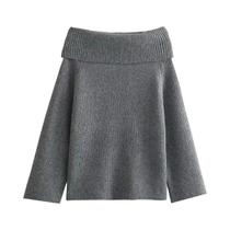 Suéter Feminino de Malha com Ombro Defora - Manga Comprida - Estilo Casual TRAFZA