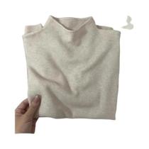 Suéter Feminino De Manga Longa Com Gola Alta, Cor Sólida, Pullover De Tricô Para Outono E Inverno