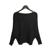 Suéter Feminino De Manga Longa Em Cor Sólida, Pulôver De Malha Com Decote Em Linha Única, Estilo