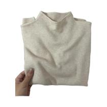 Suéter Feminino De Tricô Gola Alta Sólida, Macio E Quente, Estilo Coreano Harajuku, Pulôver Slim