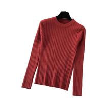 Suéter Feminino De Tricô Macio Com Gola O E Manga Longa Canelada, Blusa Slim Fit Para Outono Inverno