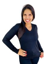 Suéter Feminino Decote V ou O 2023