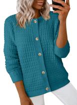 Suéter feminino Dokotoo Knit Open Front Button Down