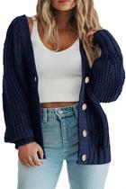Suéter feminino Eytino Plus Size Chunky Knit 2X azul marinho