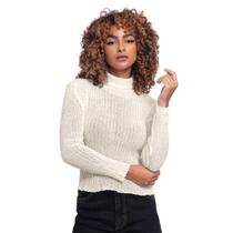 Suéter Feminino Gola Alta Liso Malha Canelada Blusa Grossa Inverno Blusinha Manga Longa Outono Casual Moderna Chic - Meimi Amores