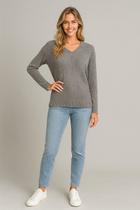 Suéter Feminino Gola Em V Quentinho Inverno