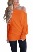 Suéter feminino INFITTY, sem ombros, laranja, tamanho M