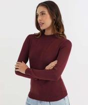 Suéter Feminino Liso Gola Careca Marisa Vinho-49881