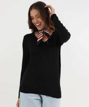Suéter Feminino Liso Gola V Marisa Preto-49863
