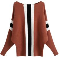 Suéter feminino MAKARTHY com mangas em forma de asa de morcego tricotado Dolman