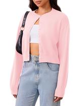 Suéter feminino MISSACTIVE, cortado em algodão rosa