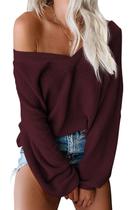 Suéter feminino ReachMe, de tamanho grande, sem ombros, em malha waffle