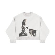 Suéter Feminino Retrô Com Estampa De Estrelas, Manga Longa, Casual, Estilo Harajuku Y2K, Tricô Para Suéter Feminino Retrô Com Estampa De Estrelas, Manga Longa, Casual, Estilo Harajuku Y2K, Tricô Para