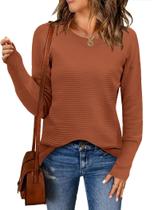 Suéter feminino SimpleFun, leve de outono, laranja com nervuras, S