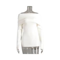 Suéter Feminino Slim De Tricô Com Ombros Descobertos, Manga Longa, Moda Outono Inverno, Elegante
