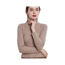 Suéter Feminino Slim Fit De Gola Alta Estilo Coreano Pulôver Camada Base Outono Inverno